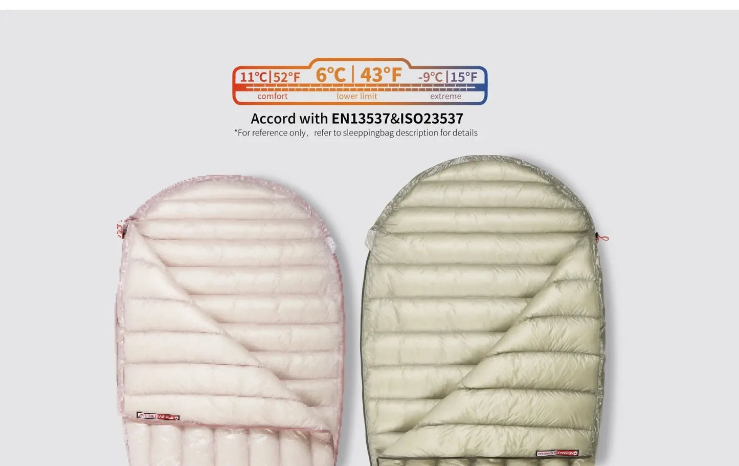 AEGISMAX AIR Ultra Dry Down Sleeping Bag Mummy Type Lightweight for Spring ＆ Autumn Outdoor Camping Hiking Tourist 10D 800FP