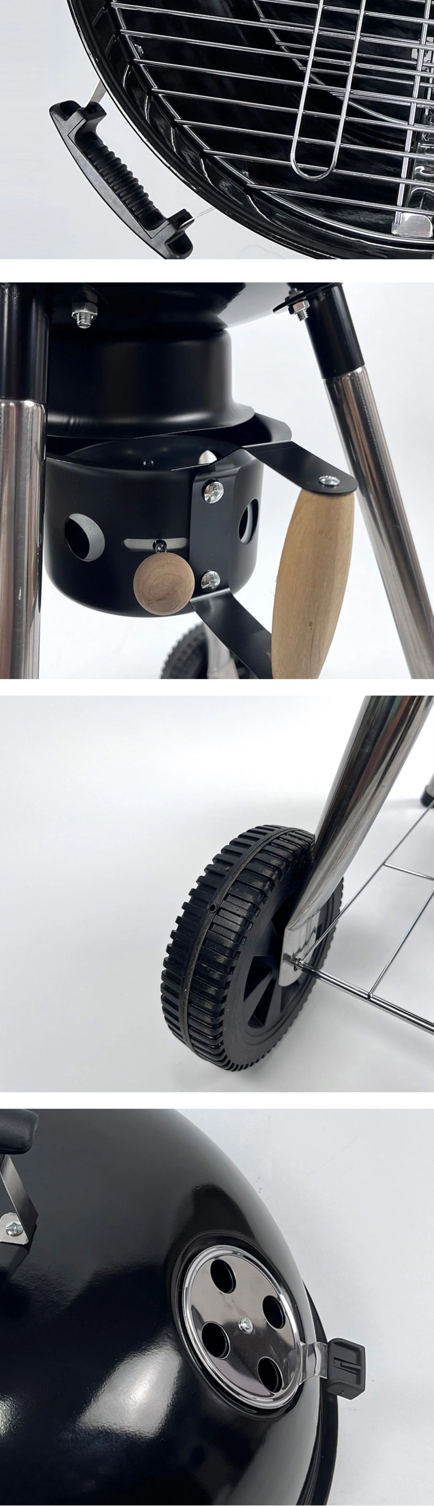 Windproof Outdoor BBQ Grill  American Charcoal Apple Smoking Rack  Movable Four-Legged Grill  Detachable Camping BBQ Pan