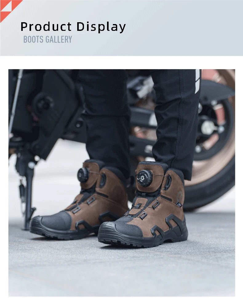 CC Motorcycle Riding Boots Men Leather Motorbike Shoes Breathable Anti-slip Anti-fall XRD Ankle Protection Motocross Short Boots