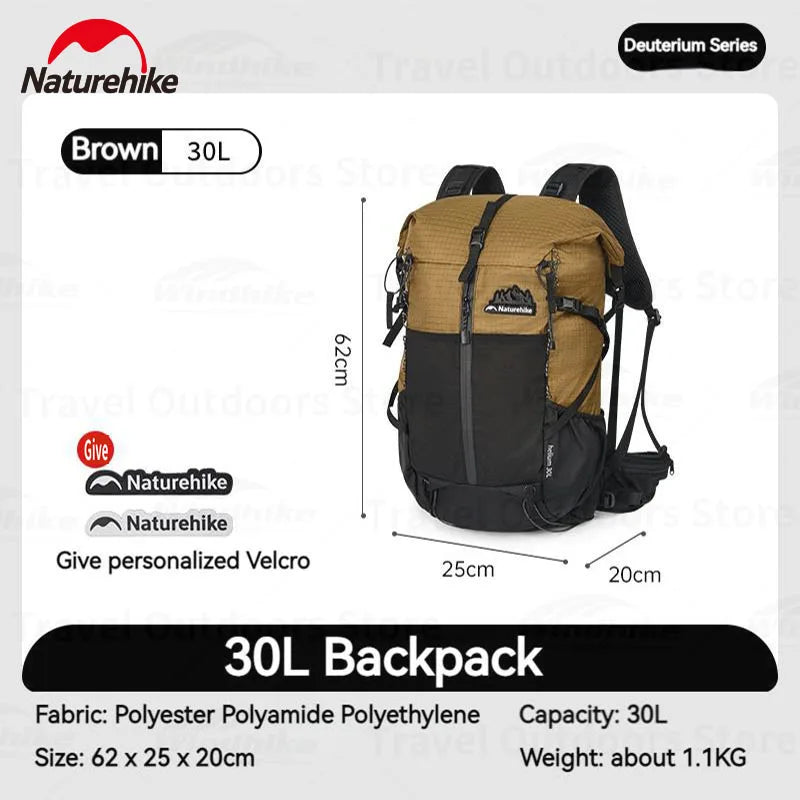 Naturehike Outdoor Backpack 30+5L Waterproof Super Light Hiking Camping Climbing Bag Ultralight Sports Shoulder Bag Breathable