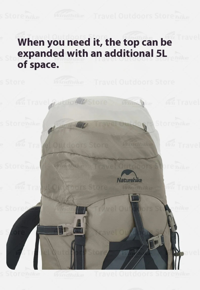 Naturehike 70+5L Backpack Professional Outdoor Climbing Hiking Travel Big Capacity Mountaineering Camping Support System Bag