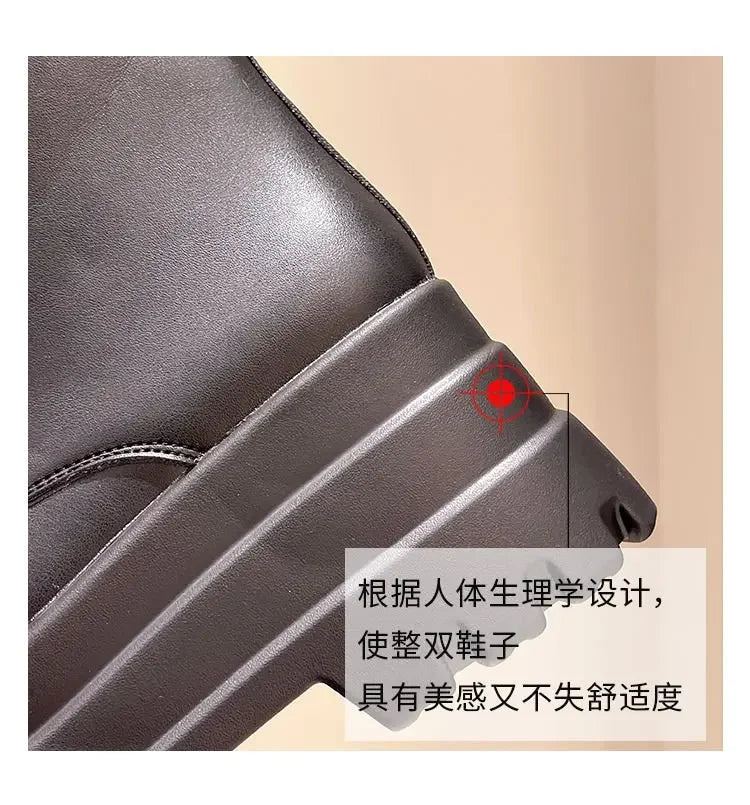 Chunky Platform White Ankle Boots Women shoes 2024 Autumn Winter Pu Leather Booties Mujer Punk Thick Bottom Motorcycle Boots