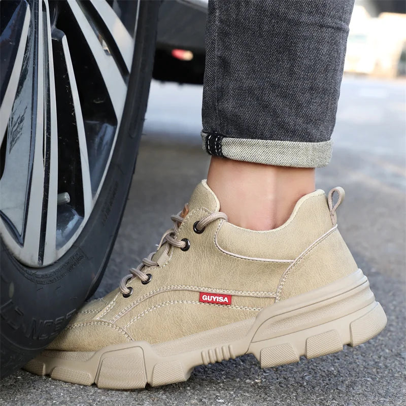 Waterproof Wrok Safety Shoes For Men Summer Breathable Indestructible Boots Non-slip Industrial Construction Shoes Male Footwear