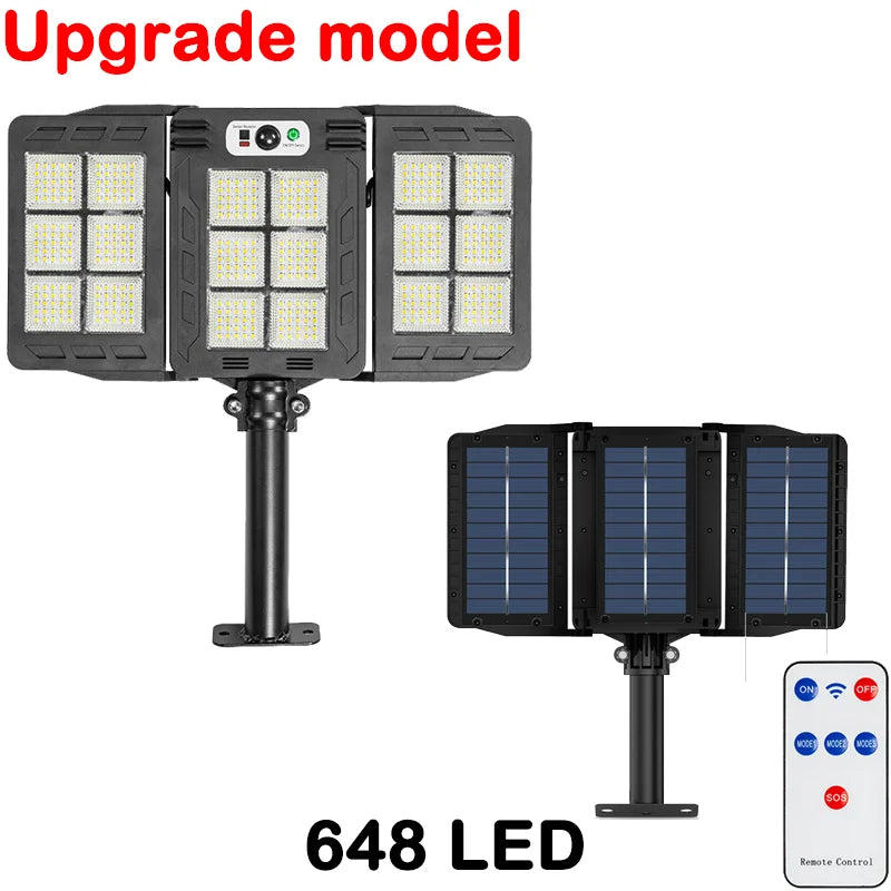 Powerful Outdoor Solar Lights Motion Sensor Waterproof Wall Lamp 800 LED Sunlight Lighting Garden with Gardening Street Light