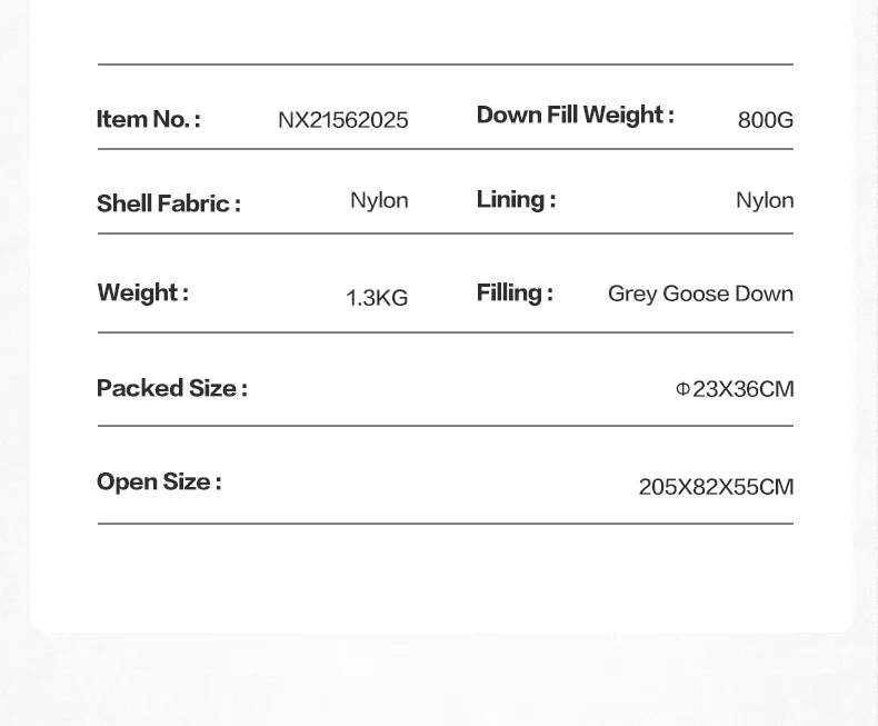 Mobi Garden Winter Warm Sleeping Bag -25 ℃ ~0 ℃   Goose down Thickened 650Fp Mummy Type Outdoor Camping Adult down Sleeping Bag