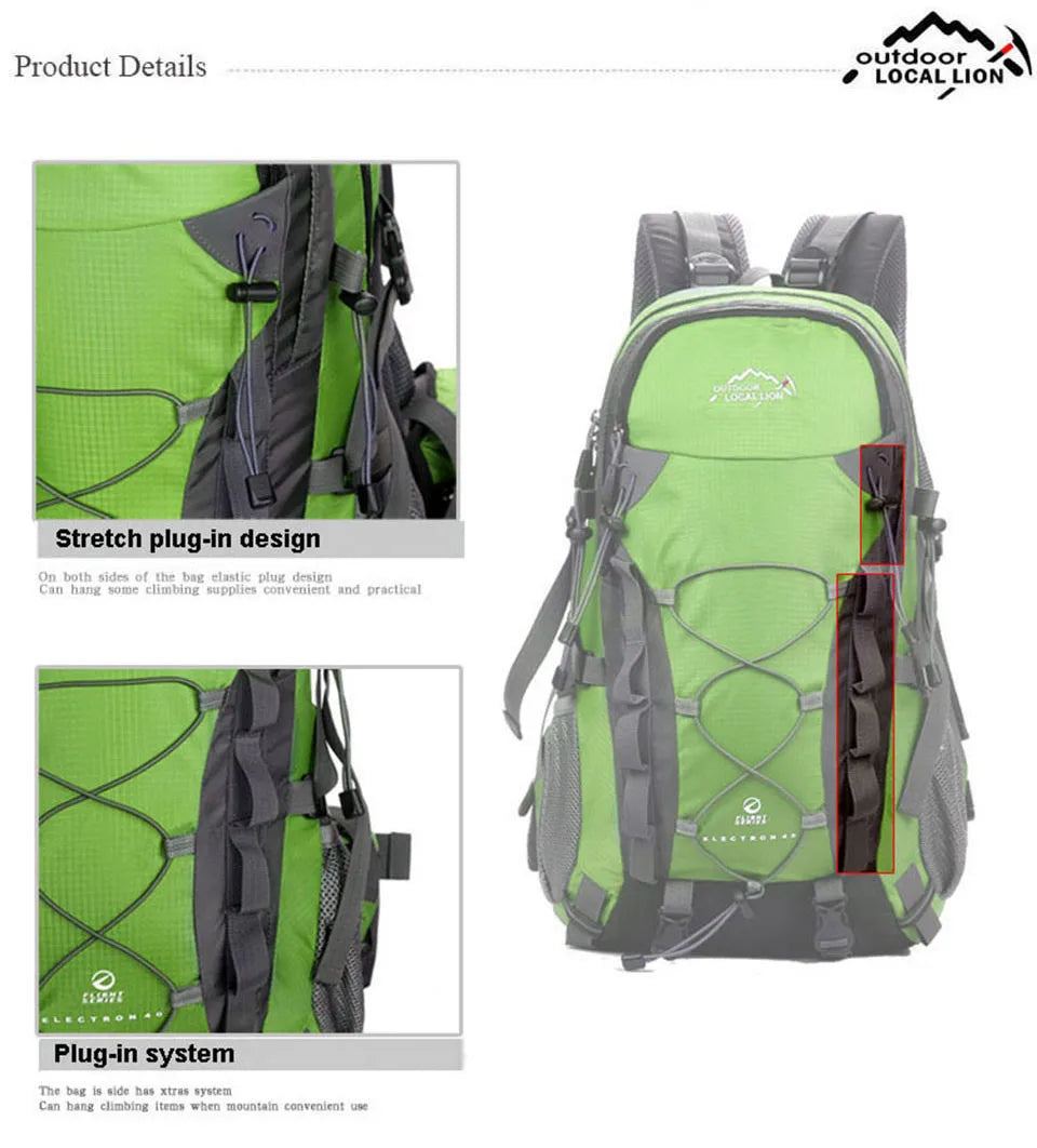 1Pcs Outdoor Sport Bag LOCAL LION 40L Backpacks Travel Bag Men Waterproof Rucksack Backpack
