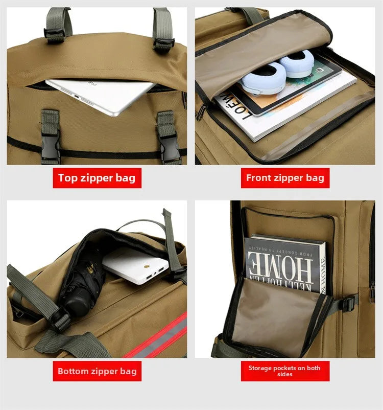 130L Large Capacity Mountaineering Bag Suitable  Outdoor Travel Camping Climbing Adventure Multifunctional Waterproof  Backpack