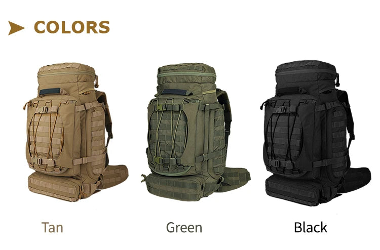 YAKEDA 90L Heavy Large Capacity Mountaineering Bag Waterproof Dustproof Breathable Adventure Outdoor Travel Tactical Backpack