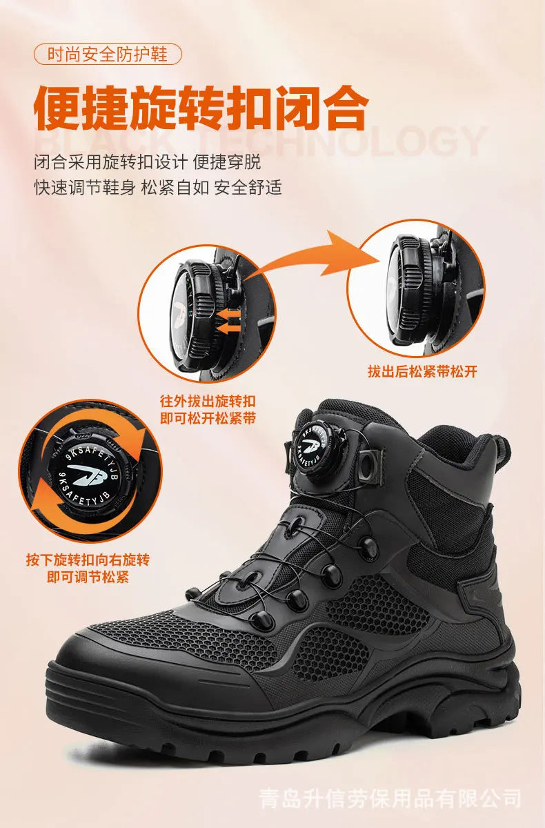 Summer Breathable Motorcycle Riding Shoes Men's Waterproof Motorcycle Riding Boots Retro Locomotive Shoes Large Size
