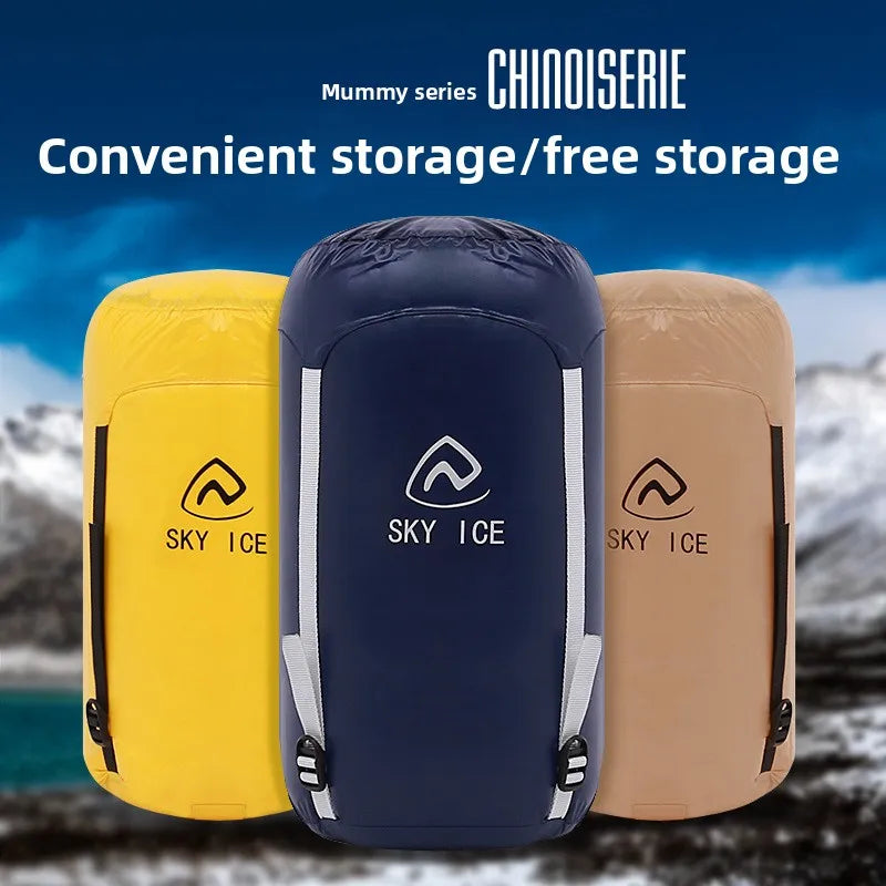 SKY ICEFeichan Mummy Down Sleeping Bag for Adults Outdoor Camping Winter Thickened Goose Down Cold-Proof Warm