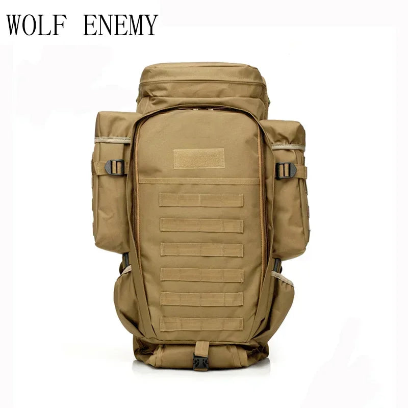 70L Large Capacity Camping Bag Multifunction Hunting Tactical Backpack Molle Hunting Outdoor  Climbing Travel Fishing Bag