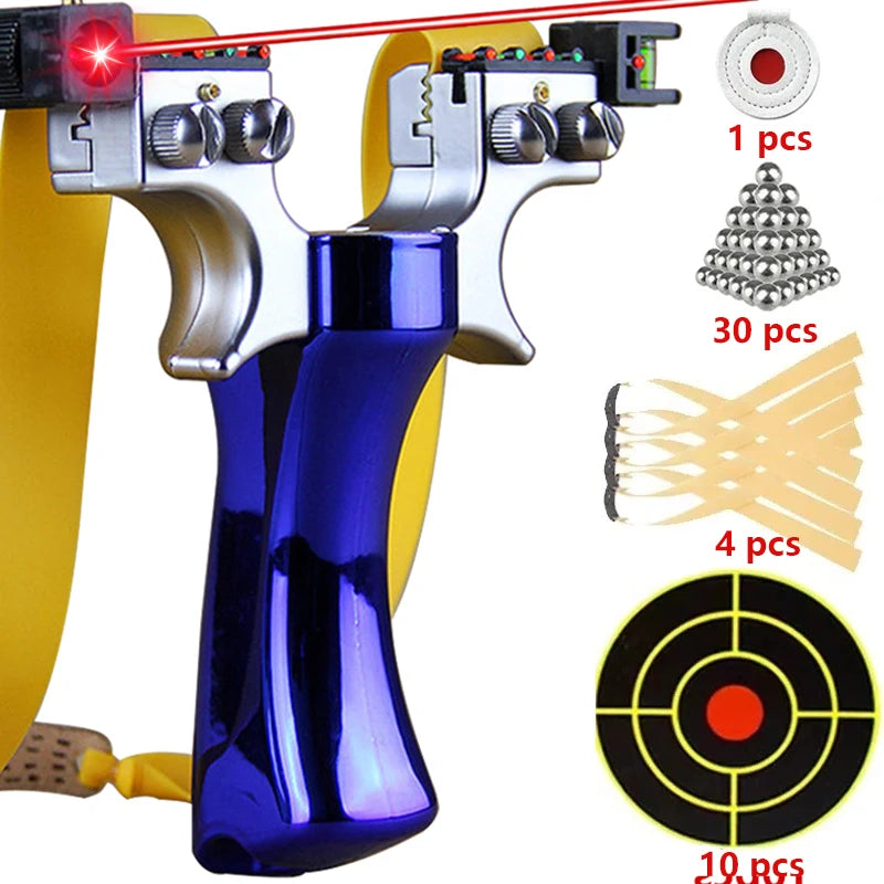 High Precision Slingshot with Laser Spirit Level Fast Press Bow Catapult Outdoor Sports Hunting Accessories Sling Shot Рогатка