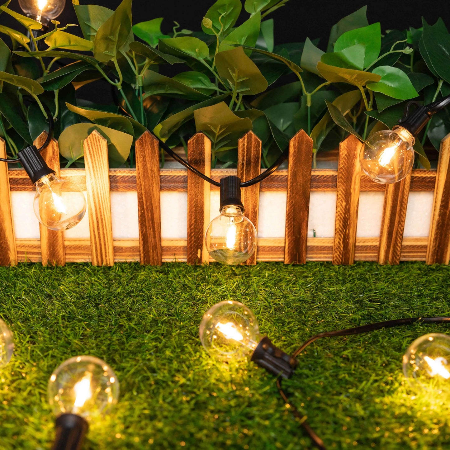 Led G40 Solar String Lights Outdoor Waterproof Garden String Lights USB Rechargeable Solar Light With Remote Decoration Light