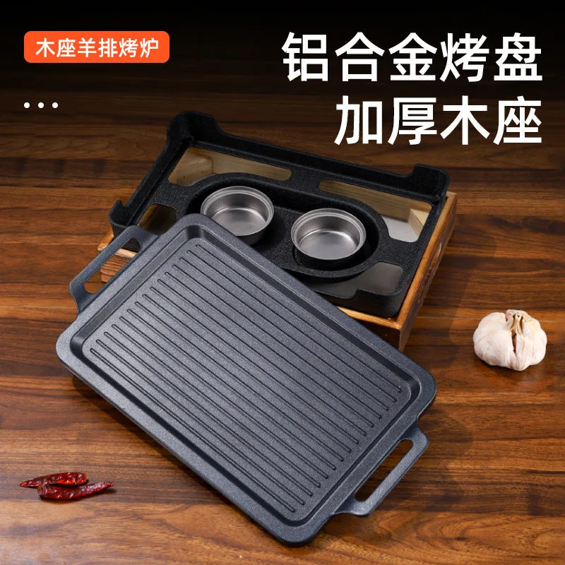 Barbecue Baking Tray Multifunctional Smokeless Non Stick Barbecue Plate BBQ Grill Pan for Outdoor Camping Picnic