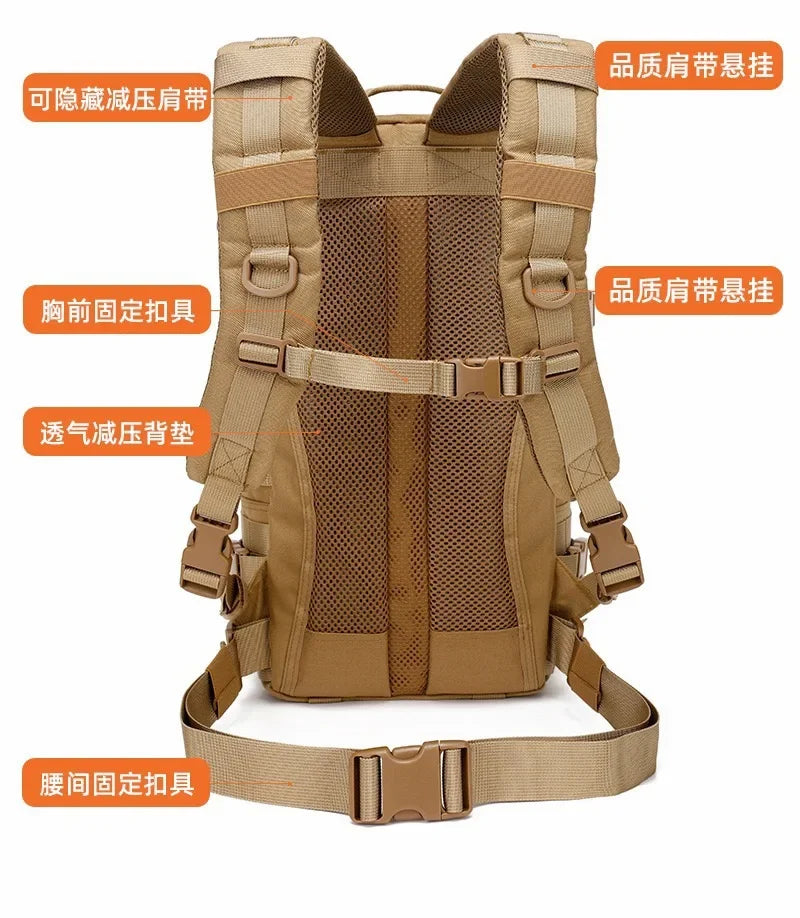 25L Outdoor Sports Hunting Backpack Camping Toolkit for Large Trips Hiking Fishing - Durable Hunting Camping Backpack