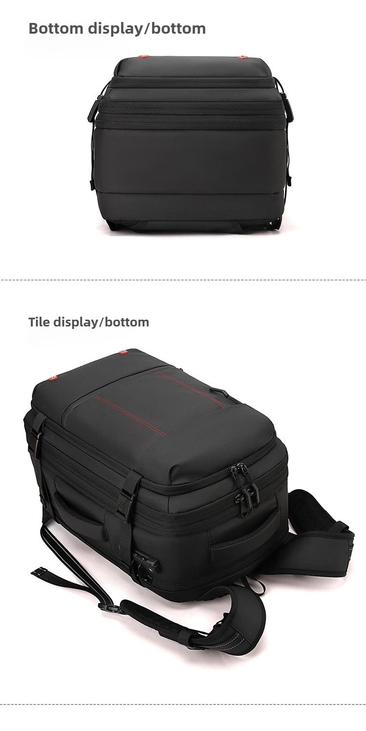 Vacuum Compression Backpack 35L Expandable, Travel Hiking Laptop Bag with Waterproof Cover, Lightweight Daypack for Outdoor