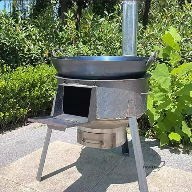 Chimeneas Camping Fire Pit Outdoor Grill Stand Camping Stove Heating Wood Fire Stove Household Rural Portable Brazier Stove