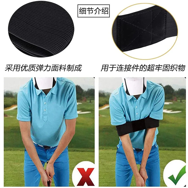 Professional Elastic Golf Swing Trainer Arm Band Belt Gesture Practice Assistance Belt Posture Corrector Golf Training
