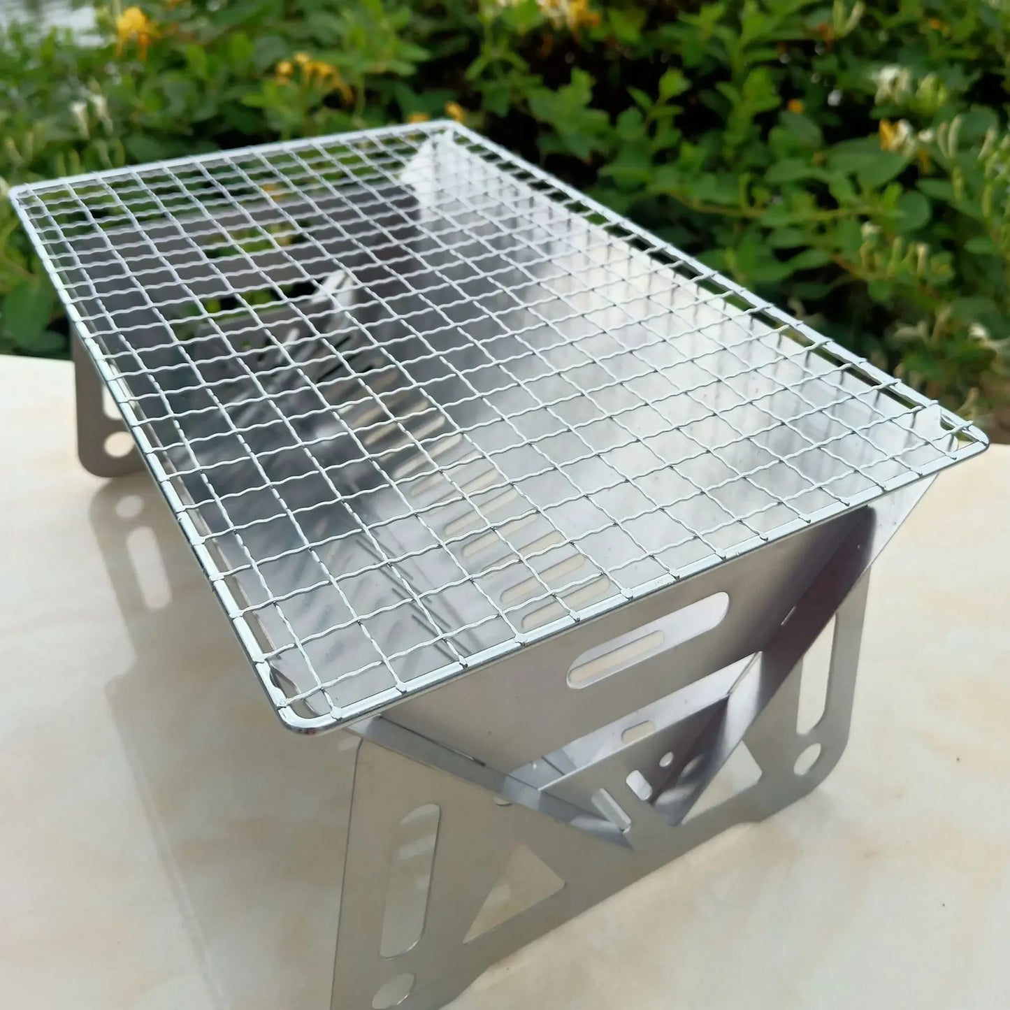 Outdoor Camping Barbecue Grill Heating Stoves with BBQ Grill Plate Portable Folding Stainless Steel Barbeque Cooking Stove