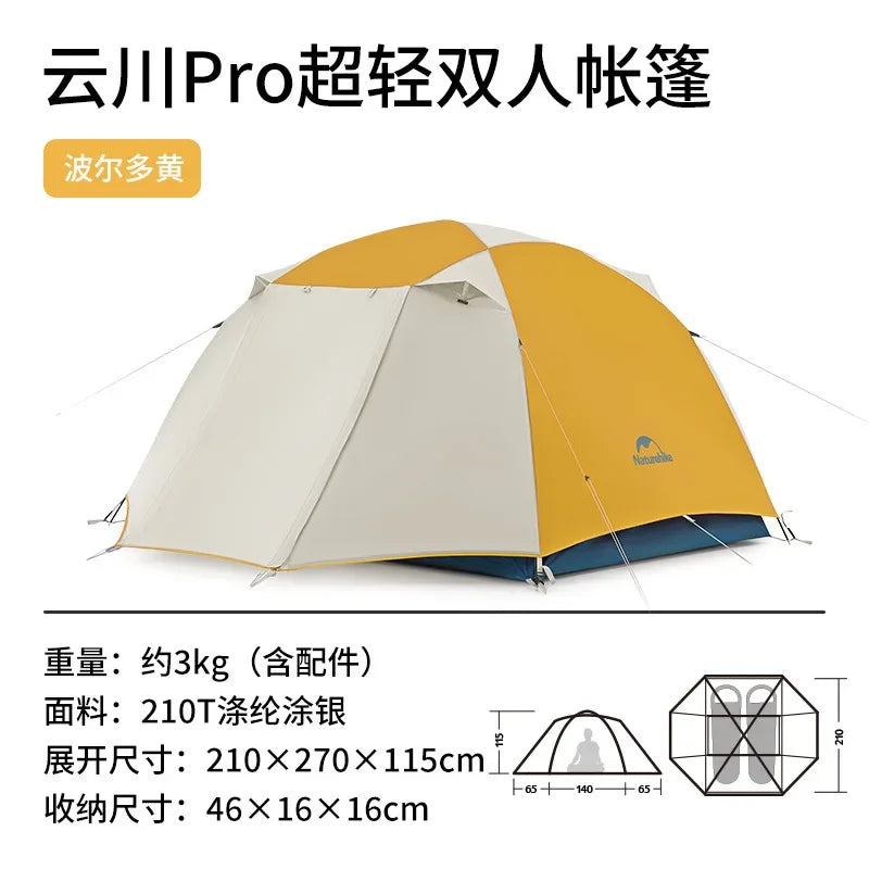 Naturehike-Camping Ultralight Tent, Outdoor Portable, Rainproof and Sun Protection, 2-3 People, Hiking, CNK2300ZP024