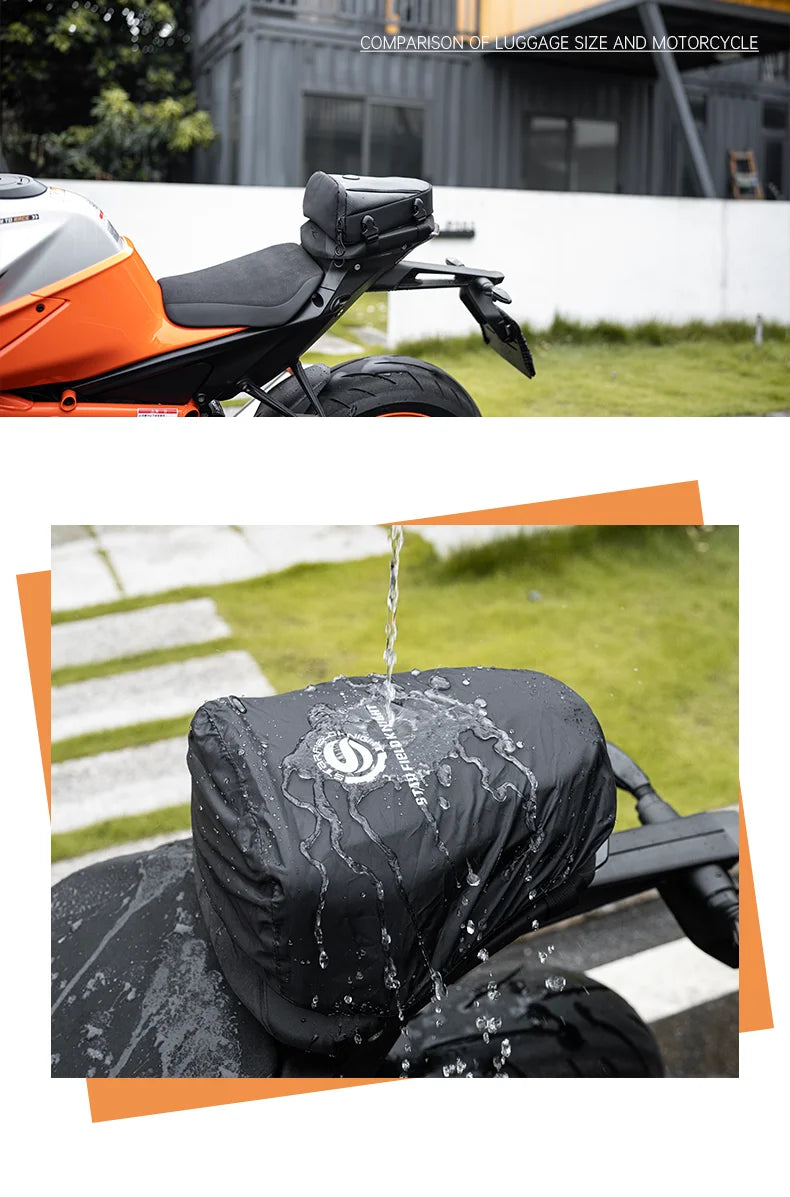 SFK Large Capacity Motorcycle Bag Rear Seat Bag Tail Pack Multifunctional Crossbody Bag Riding Gears With Outdoor Raincover