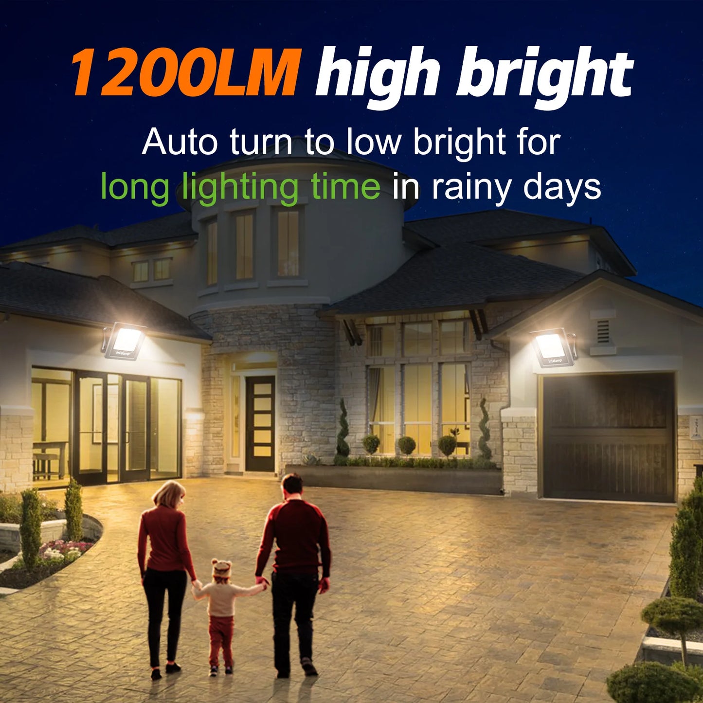 Solar Outdoor Super Bright Wall Light IP65 Waterproof Street Light Solar Security Light (Warm) for Many Outdoor Scenes