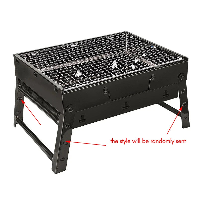 Folding Portable Barbecue Charcoal Grill, Barbecue Desk Tabletop Outdoor Stainless Steel Smoker BBQ for Outdoor Cooking Camping