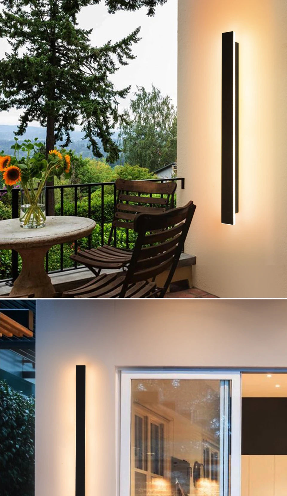 2/1 PCS Dimming Waterproof LED Long Wall Sconce Lamp Garden Decoration Outdoor Lighting 85-265V LED Wall Light External Sconce