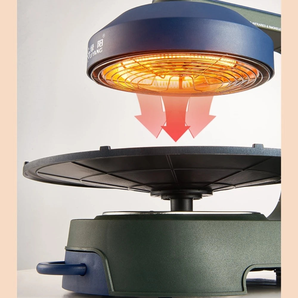 Automatic Transfer Smokeless Electric Grill Electric Grill Pan Infrared Grill Pan Light Wave Stove Barbecue Magic Lamp