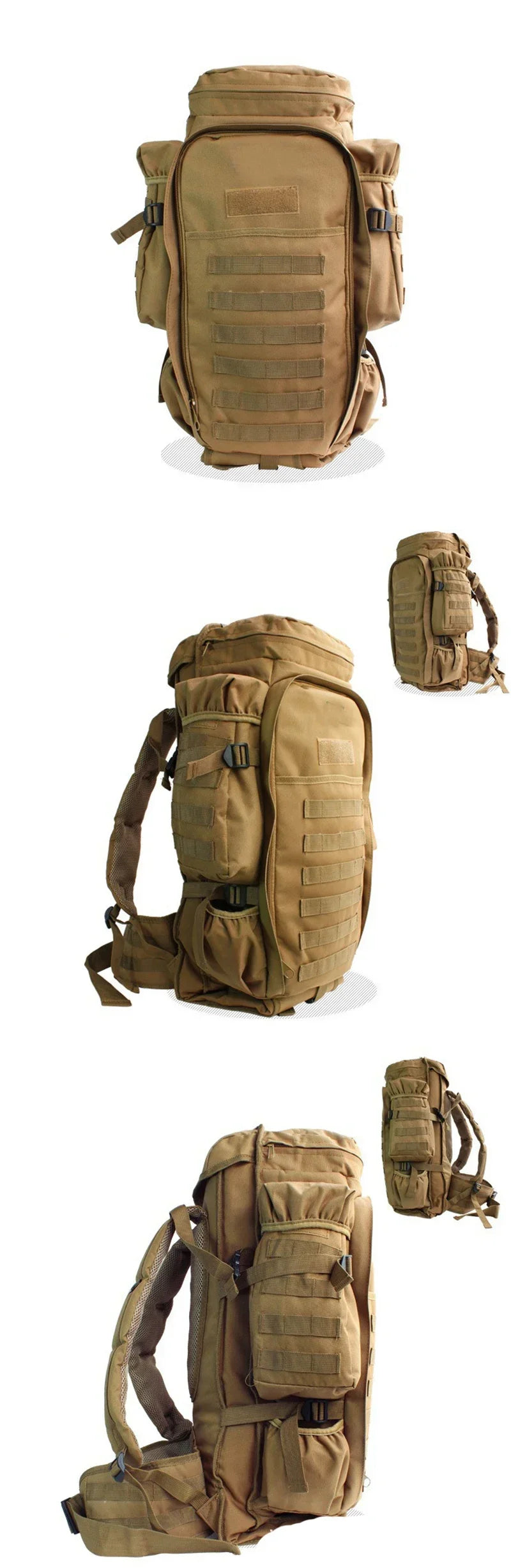 70L Large Capacity Camping Bag Multifunction Hunting Tactical Backpack Molle Hunting Outdoor  Climbing Travel Fishing Bag