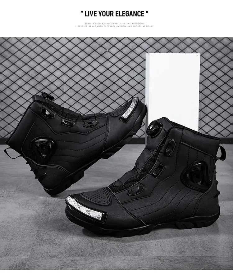 Large Size Motorcycle Boots Outdoor Riding Racing Shoes Anti-fall Wear-resistant Motorcycle Shoes Motorcycle Travel Equipment