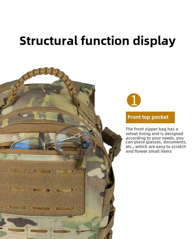 Yakota Tactical Backpack Hiking Outdoor Bag Camouflage Double Shoulder Dragon Egg Bag Student Commuter Computer Backpack