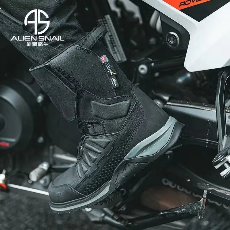 MT-20 Anti-fall Motorcycle Rally Boots MT-10 Leather Waterproof Riding Shoes Knob Design Racing Motorcycle Riding Cowhide Boots