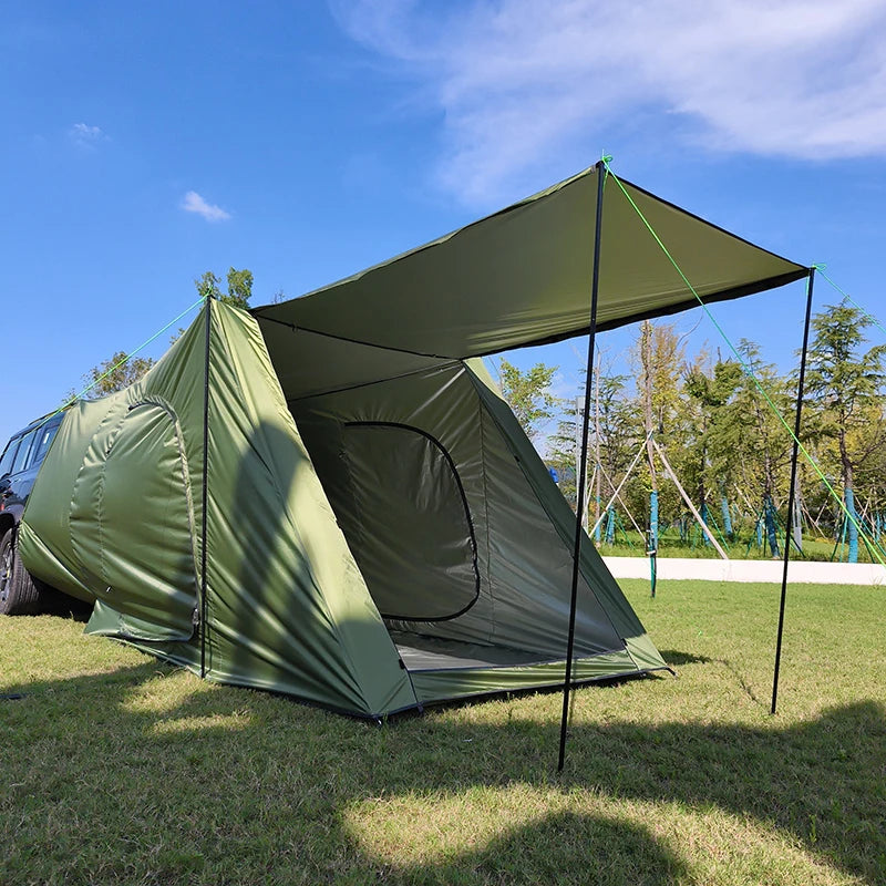 SUV Car Tent with Big Awning, Rear Tent, Camping, Multi-Use Tarp, Roomy Family Camping Tent with Floor, Car Side Tent