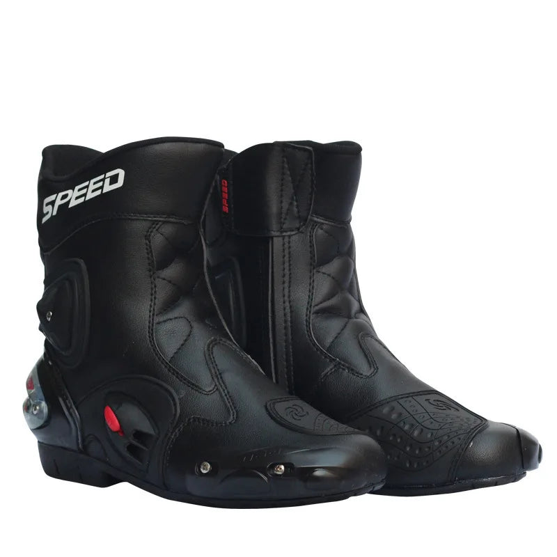 Motorcycle Boots Feet Protection High-Speed Pro-Biker Microfiber Men's Boats Moto Motorbike Race Boot Breathable Anti-fall Shoes