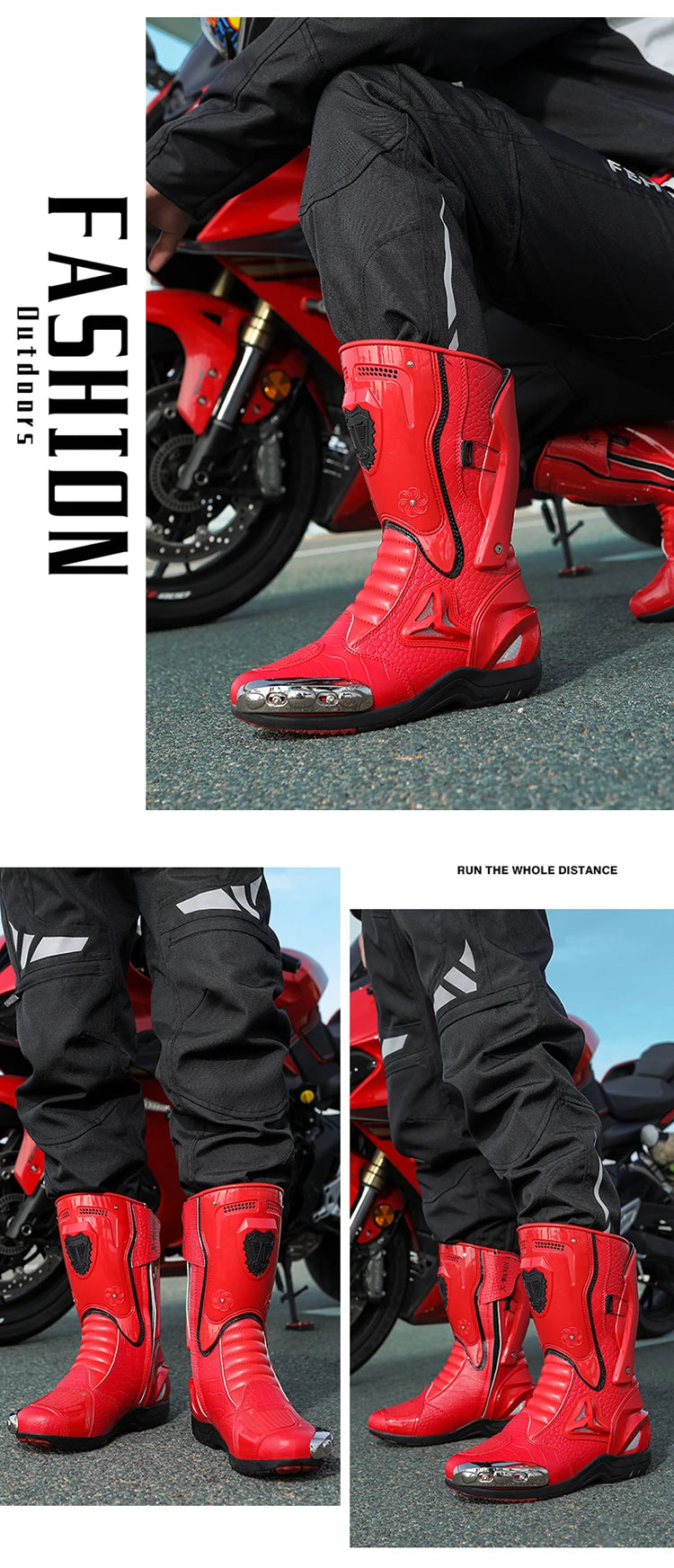 36-47 Anti Fall Motocross Boots Wear-resistant Motorcycle Boots Men's Women Racing Boots Safe Riding Equipment Rally Shoes