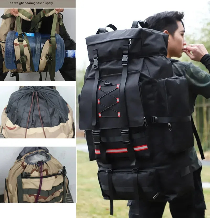 130L Hiking Camping Backpack Travel Large Luggage Bag Men Trekking Outdoor Sports Pack Molle Trekking Rucksack for Men Big Bag