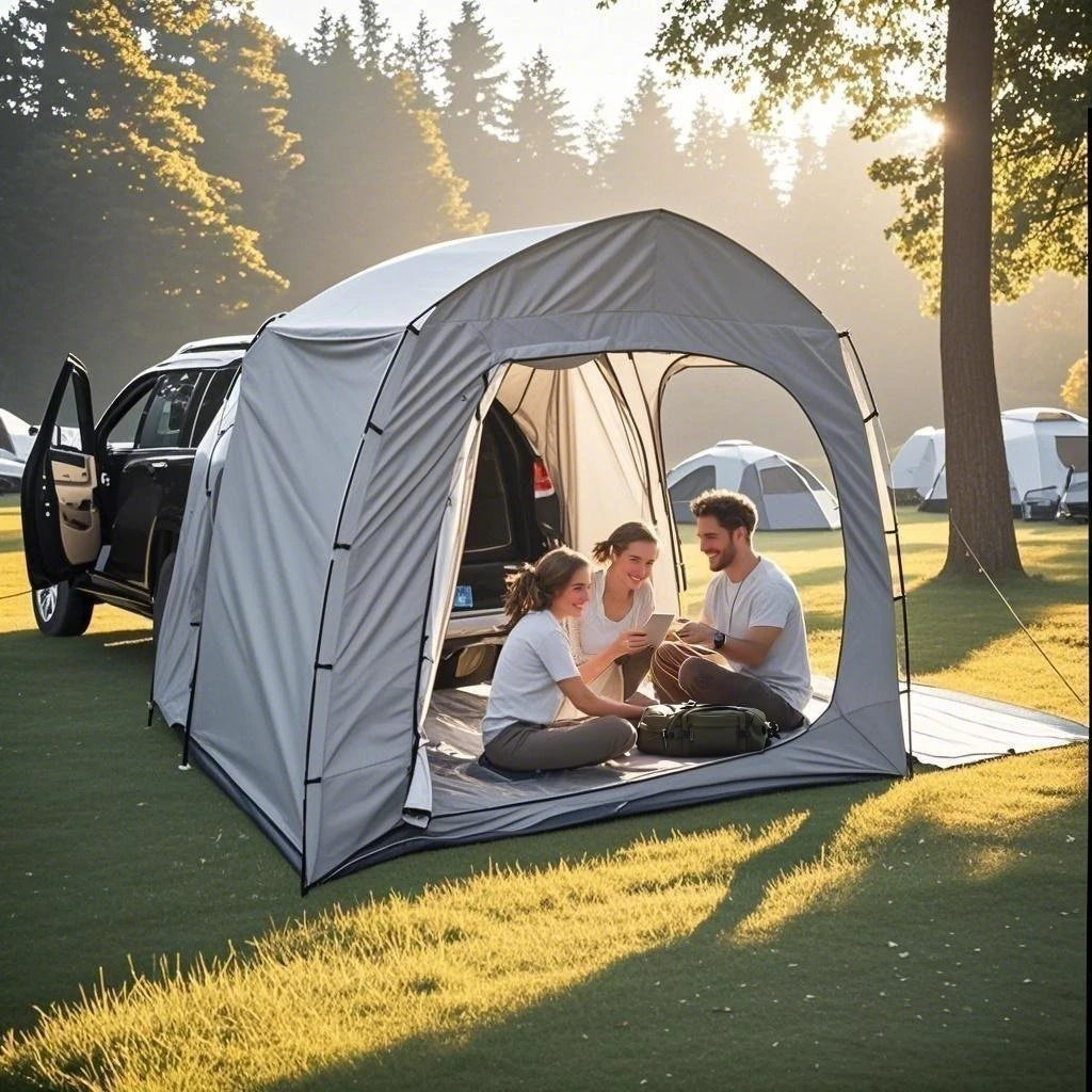 Easy Setup SUV Car Camping Tent - 4-Season Waterproof Tailgate Tent with Floor, 2-4 Person Large Space for Outdoor Adventures