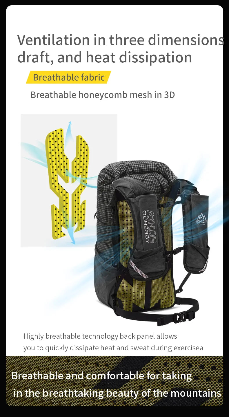 AONIJIE C9111 30L Unisex Multipurpose Hiking Backpack Daypack Travel Bag For Outdoor Trekking Climbing Mountaineering Camping