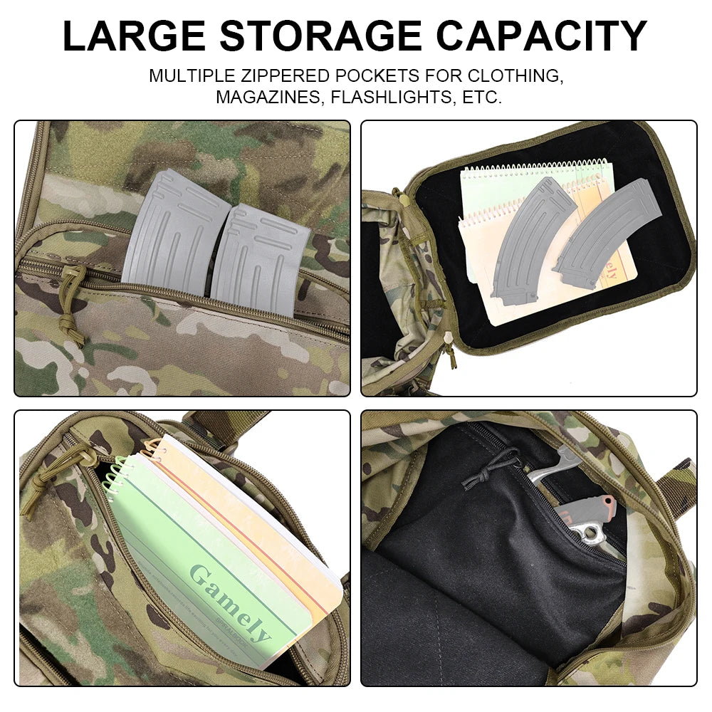 500D Nylon Tactical Flatpack D3 Backpack Hydration Carrier Expansible Molle Pouch Airsoft Multipurpose Vest Assault Travel Bag