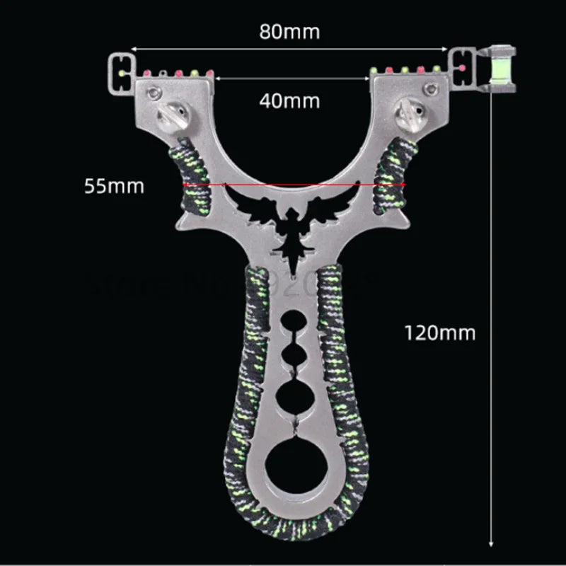 Red Laser Shooting Stainless Steel Slingshot With Flat Rubber Band Catapult Outdoor Sports Hunting Slingshot Accessories