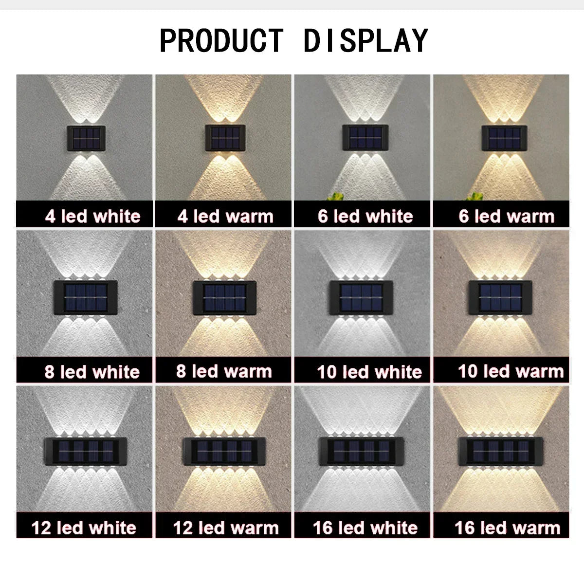 LED Solar Lights Outdoor Solar Wall Lamp Up And Down Light Illuminate for Garden Yard Street Decoration Solar Powered Light