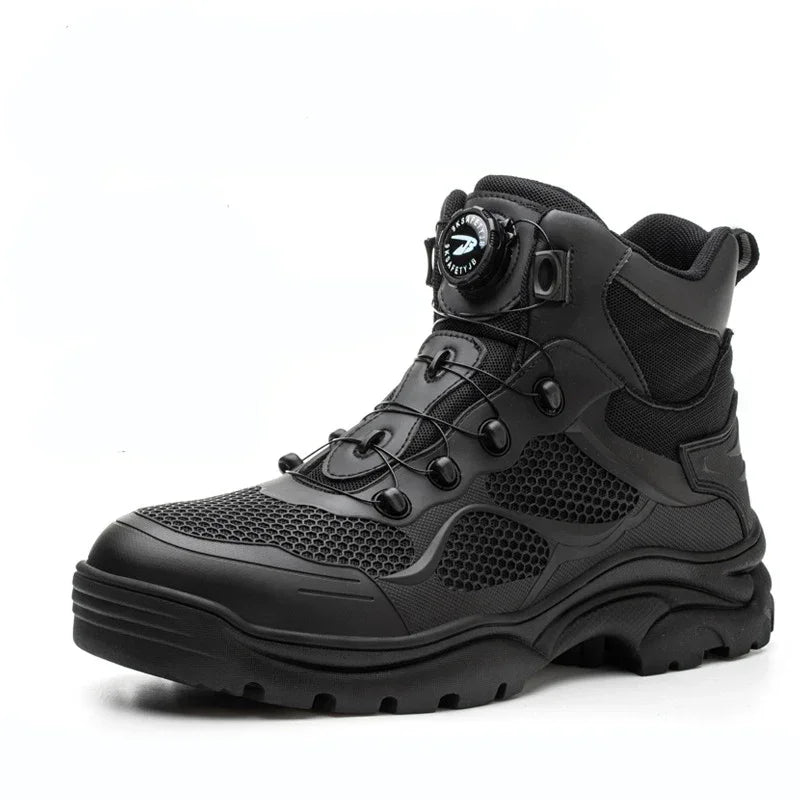 Top Grade Rotary Buckle Men Work Safety Boots Work Sneakers Safety Shoes Men Indestructible Work Boots Anti smashing