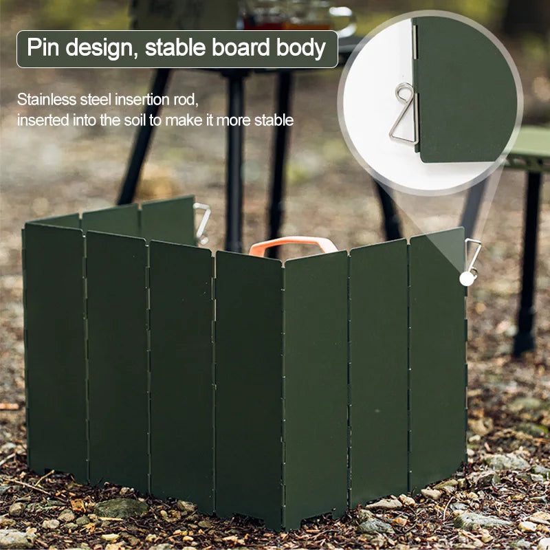 10 Plates Foldable Gas Stove Windshield Outdoor Camping Picnic Cooking Burner Windproof Screen Camping Outdoor Stove Wind Shield