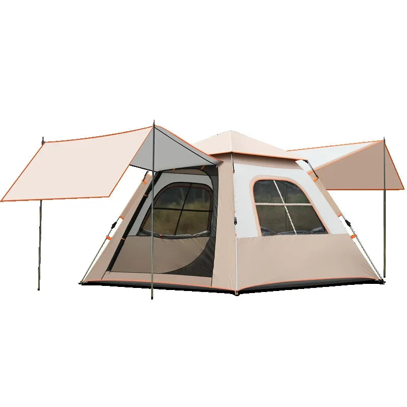 Outdoor Fully Automatic Quick-opening Two-in-one Canopy Vinyl Tent Double Doors and Double Windows 5-8 People Camping Tent