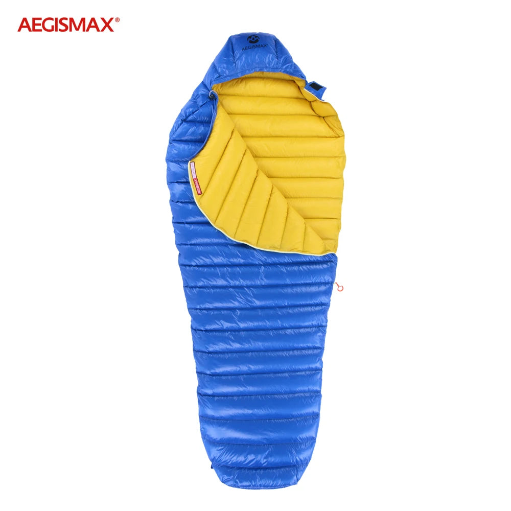 AEGISMAX LETO Outdoors White Goose Down Sleeping Bag Waterproof Camping Travel 36℉~45℉ Small Packing Down Sleeping Bag FP700+