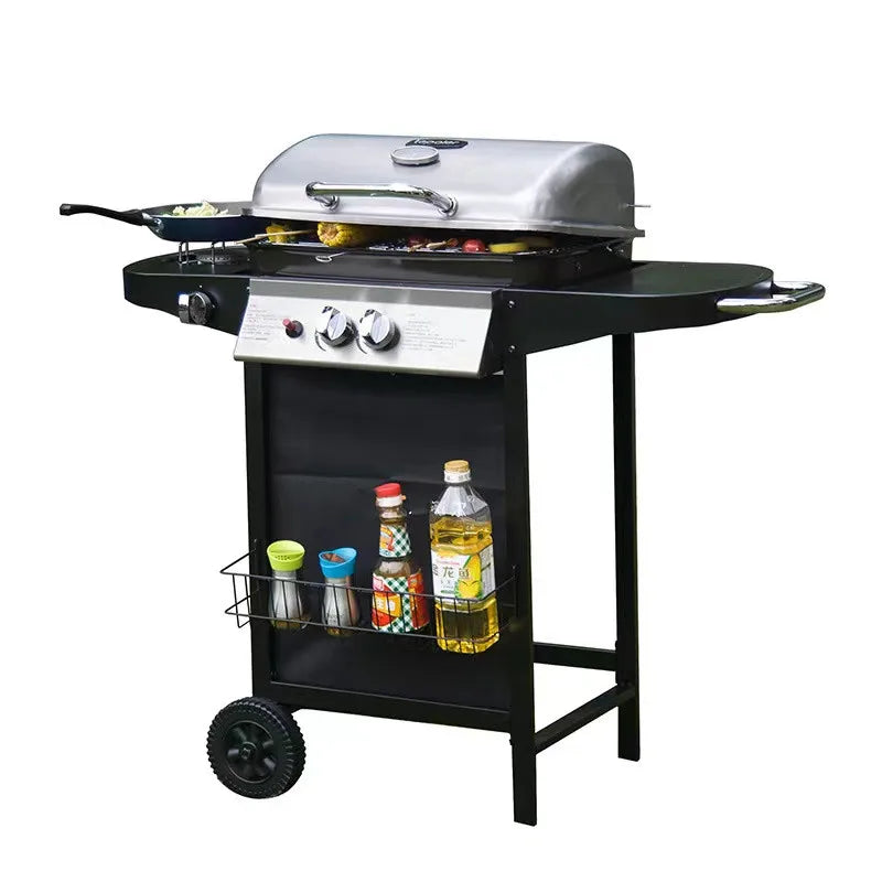 Outdoor gas BBQ grillhigh-end configuration and perfect appearance gas stove ,two burners + side burner
