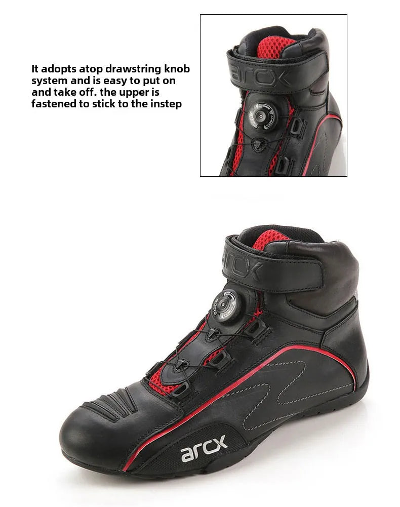 New Arcx Motorcycle Riding Boots Cowhide Casual Motorbike Road Travel Cycling Shoes Men Breathable Botas Four Season For Honda