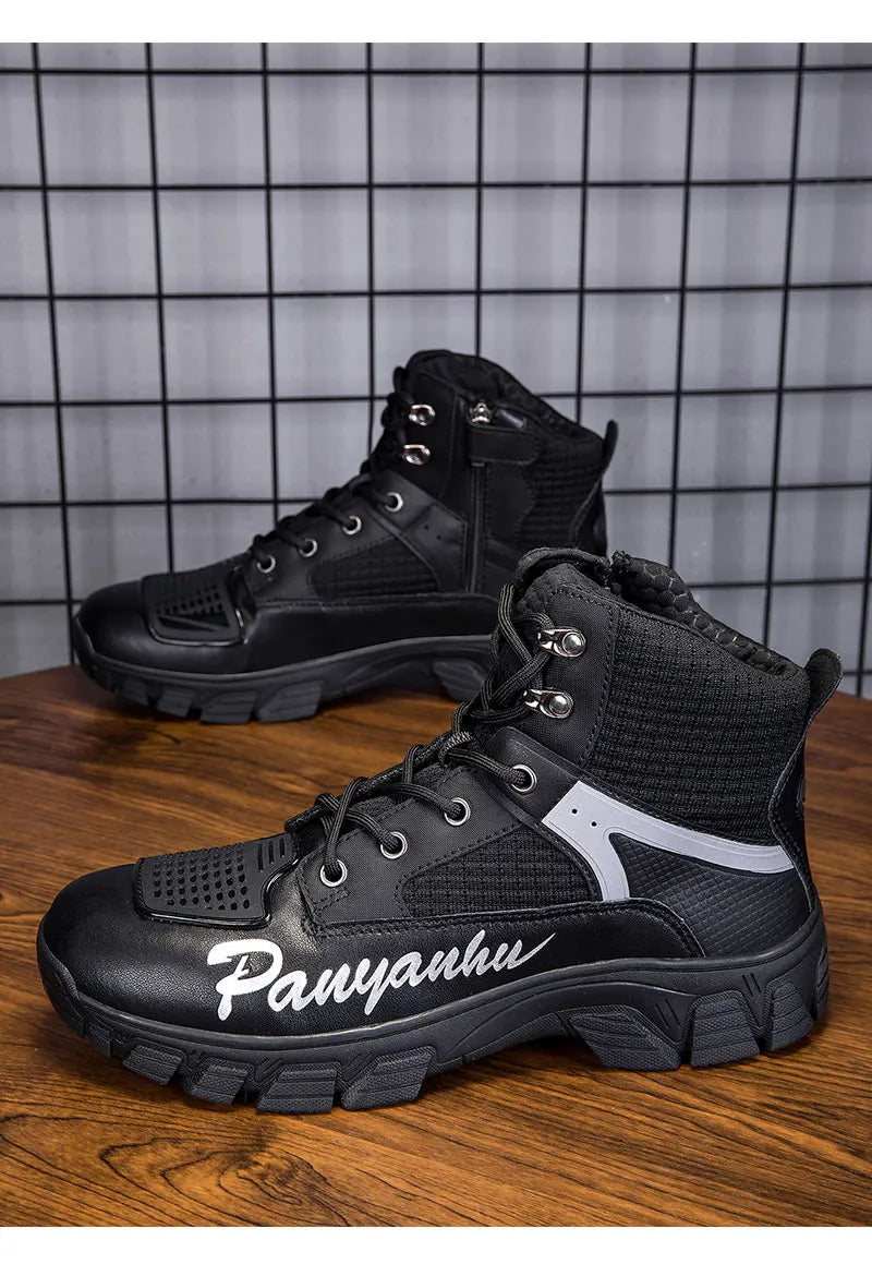 Motorcycle Boots for Man 2025 New Breathable Motocross Riding Boot Men's Motos Protective Shoes Motorbike Anticollision Shoes