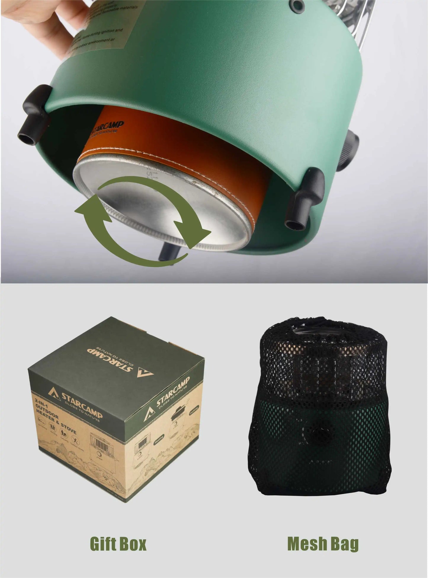 STARCAMP Portable Outdoor Camping Gas Heater & Stove 2 IN 1